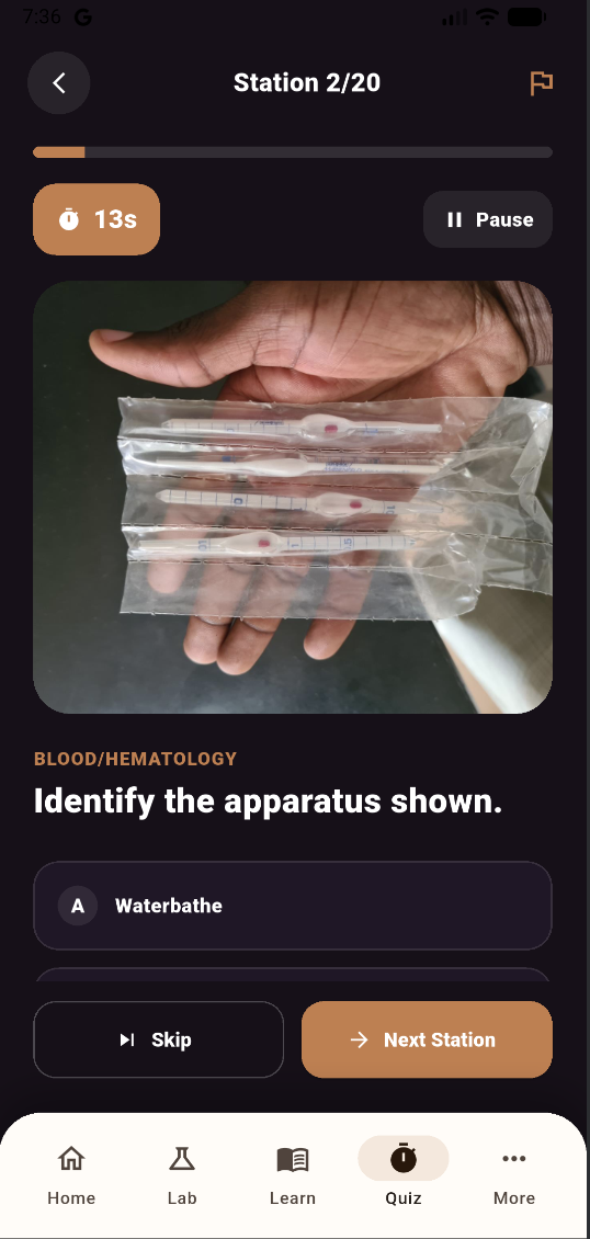 Quiz station identify apparatus